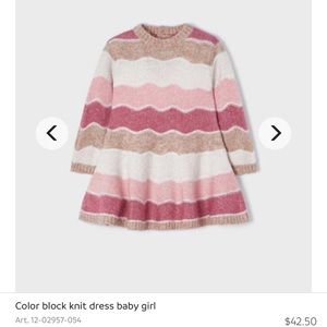 Mayoral Color block knit sweater dress baby girl 24m